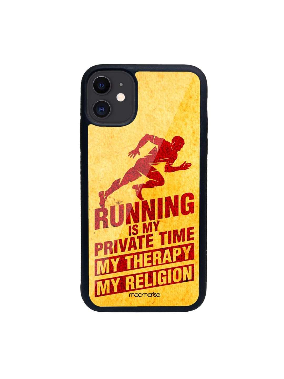 

macmerise Yellow & Red Religion Of Running Glass iPhone 11 Phone Case