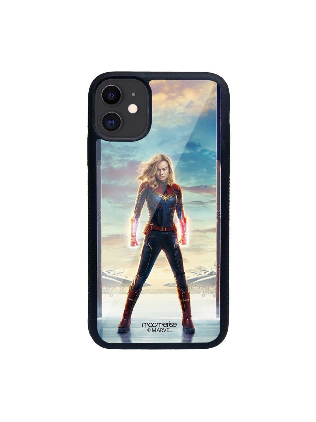 

macmerise Blue & Red Captain Marvel Poster Printed iPhone 11 Phone Case