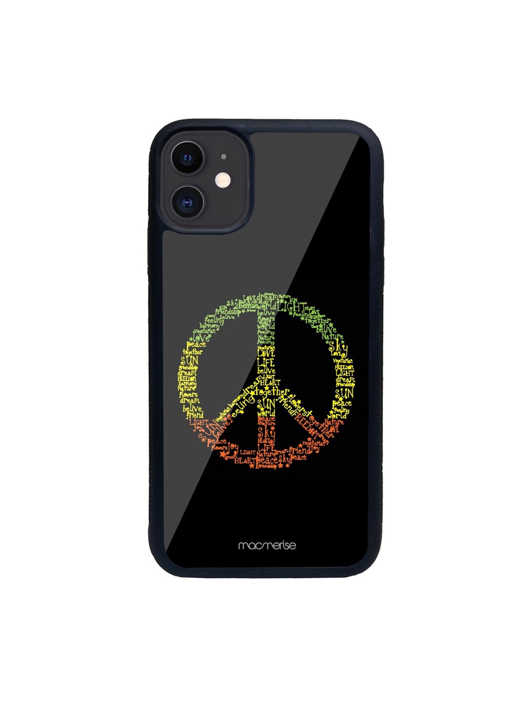macmerise Black & Yellow Symbol Of Peace iPhone 11 Back Case