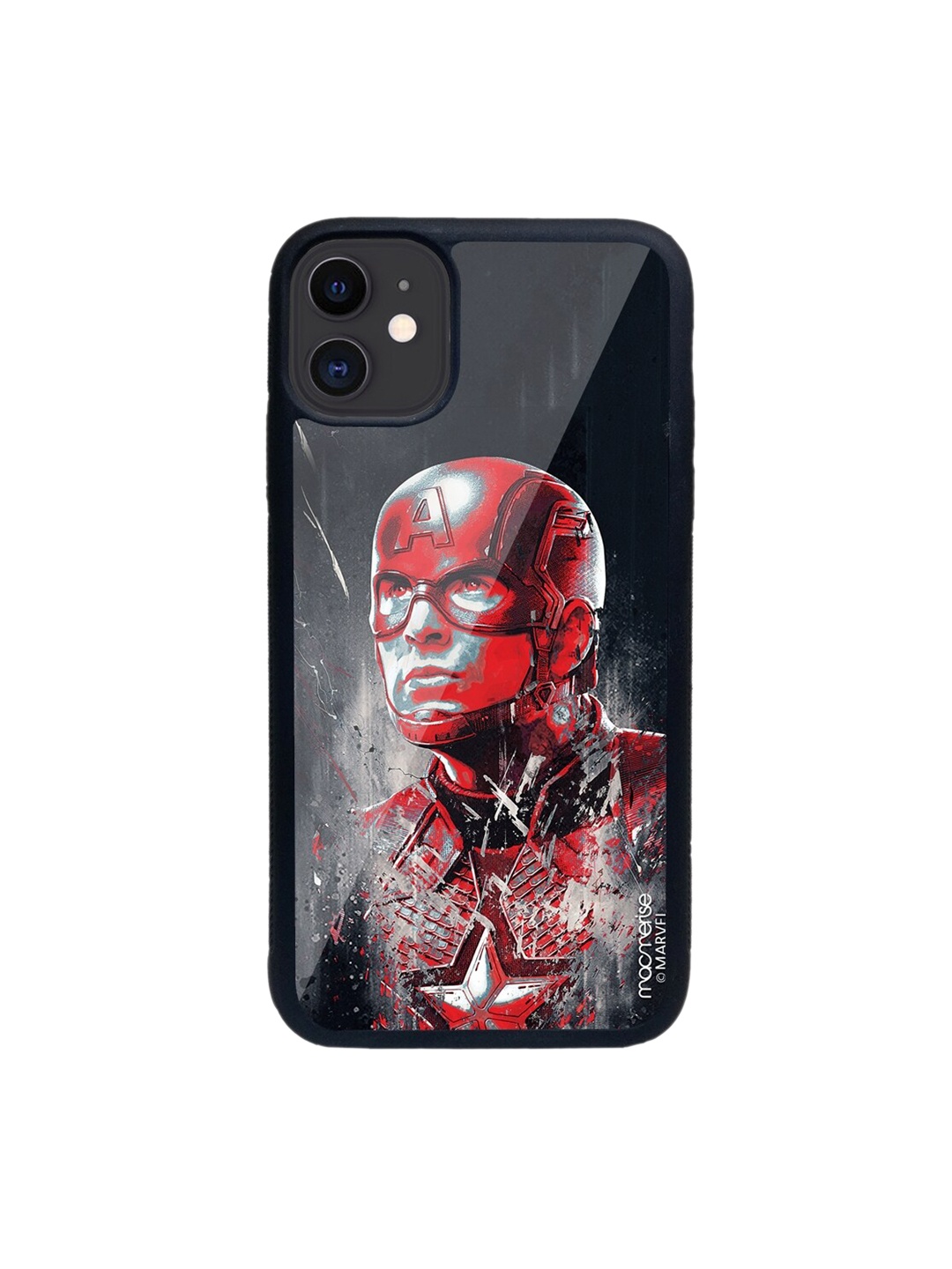 

macmerise Black & Red Charcoal Art Captain America Printed iPhone 11 Back Case