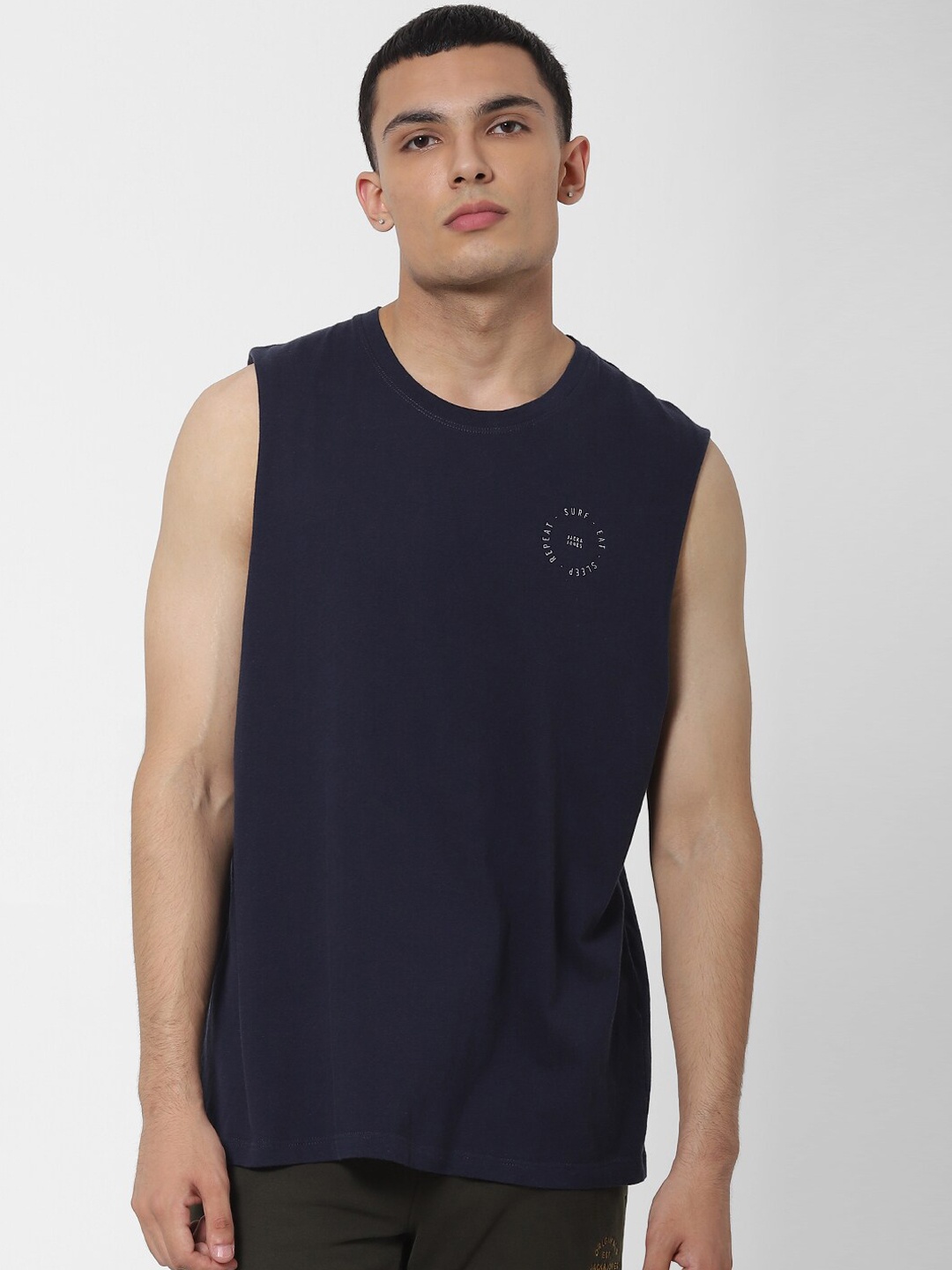 

Jack & Jones Men Blue Solid Polo Collar T-shirt