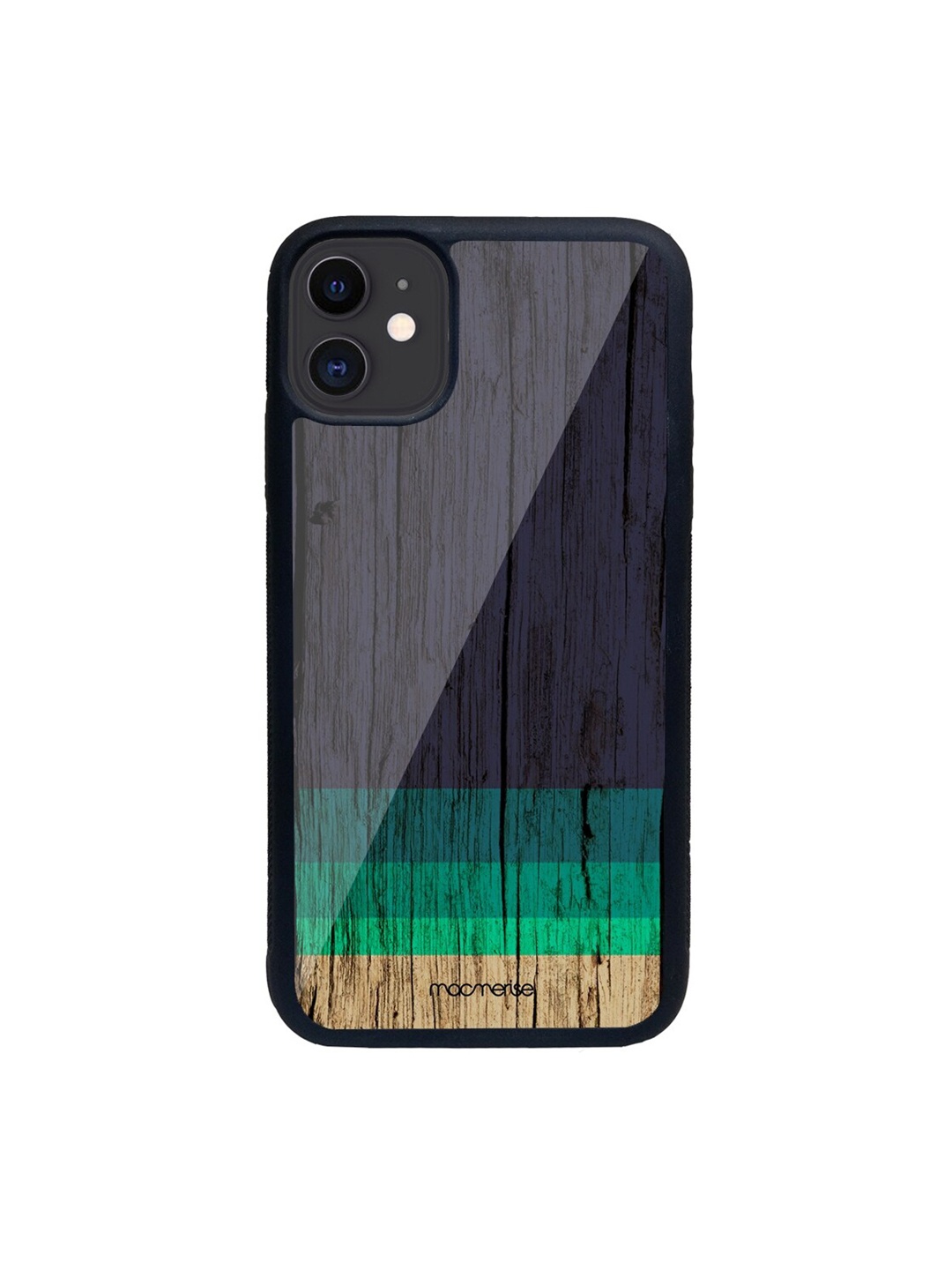

macmerise Black & Navy Blue Wood Stripes iPhone 11 Back Case