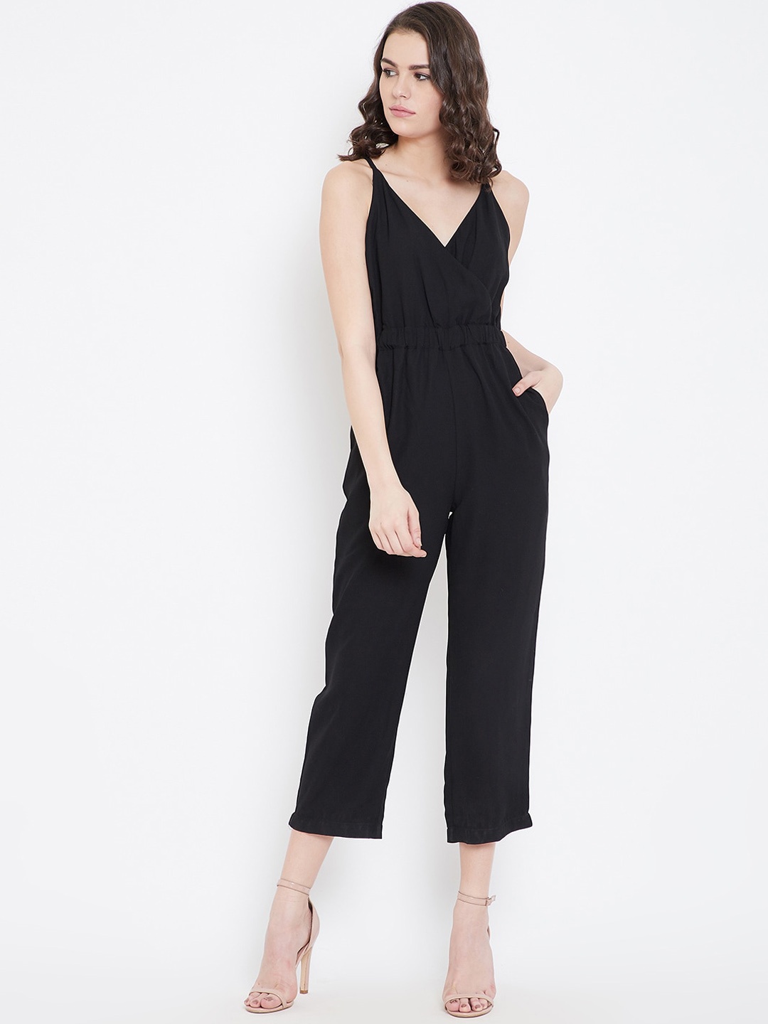 DODO & MOA Women Black Solid Basic Jumpsuit