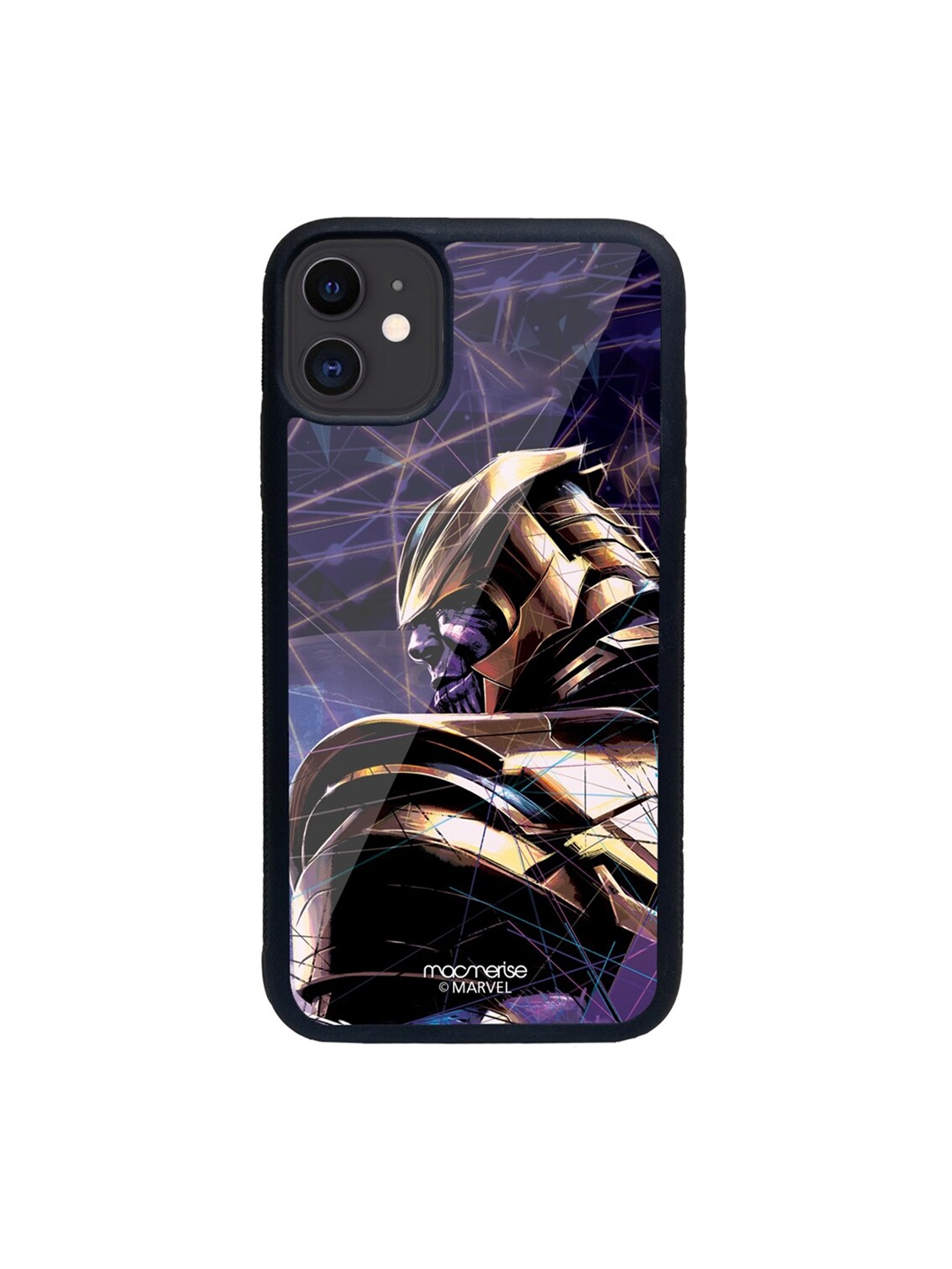 macmerise Purple & Gold-Toned Thanos On Edge Glass iPhone 11 Phone Case