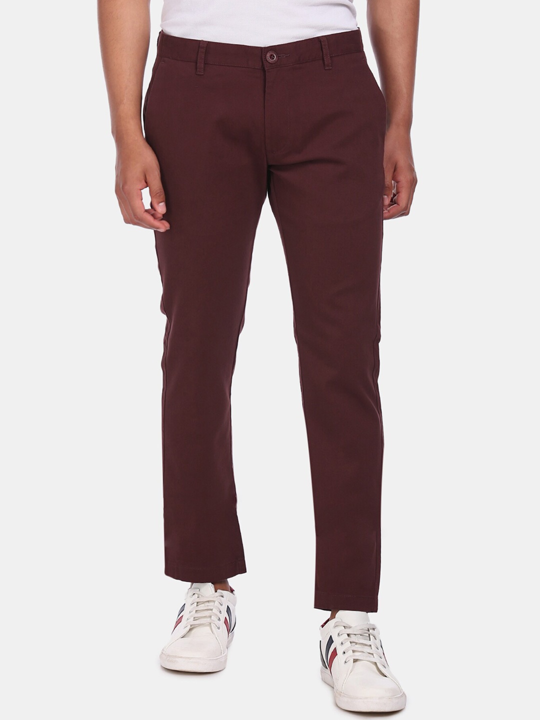 

Ruggers Men Maroon Regular Fit Solid Regular Trousers