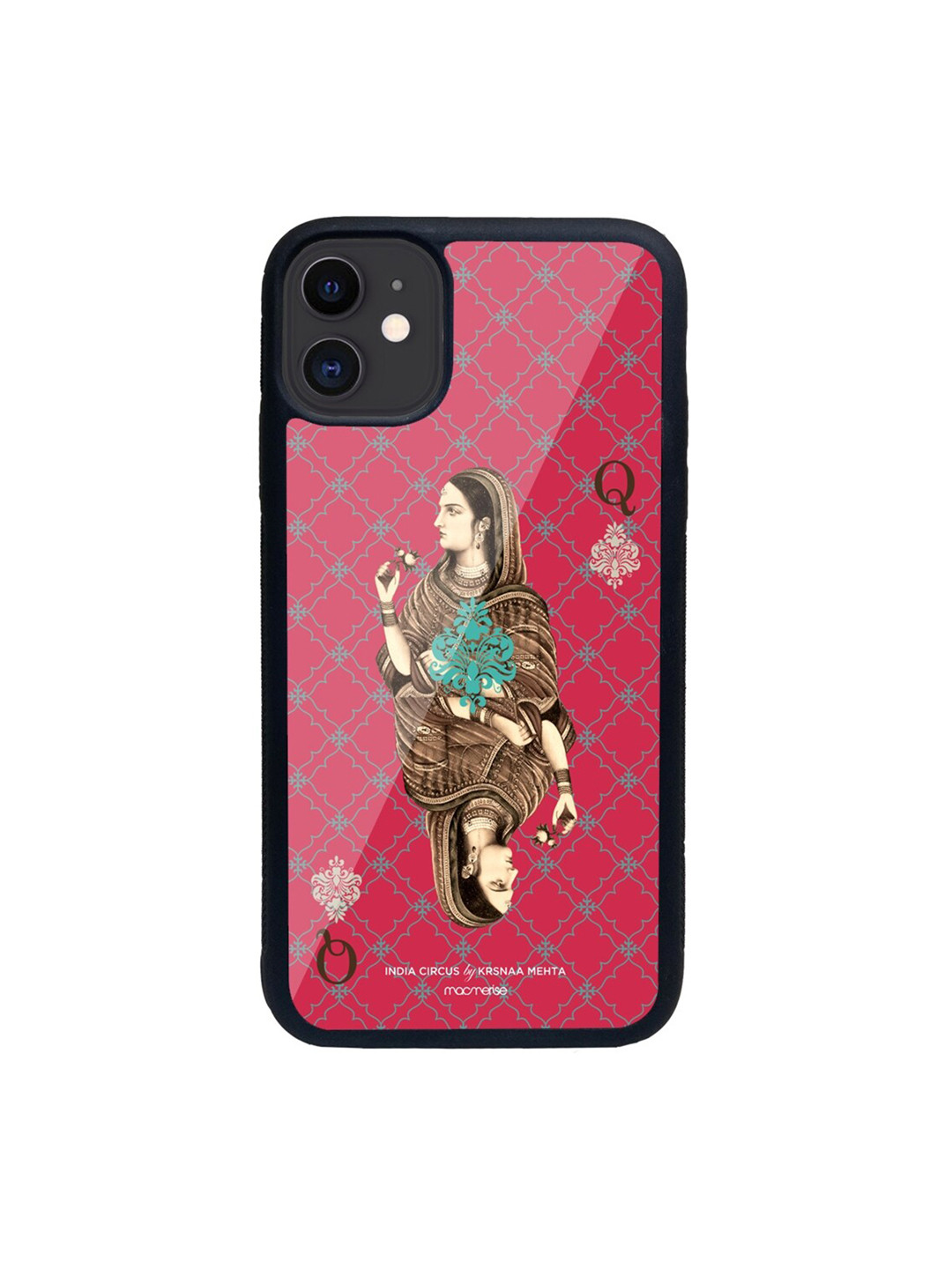 

macmerise Black & Fuchsia Pink Ban ja Rani Printed iPhone 11 Back Case