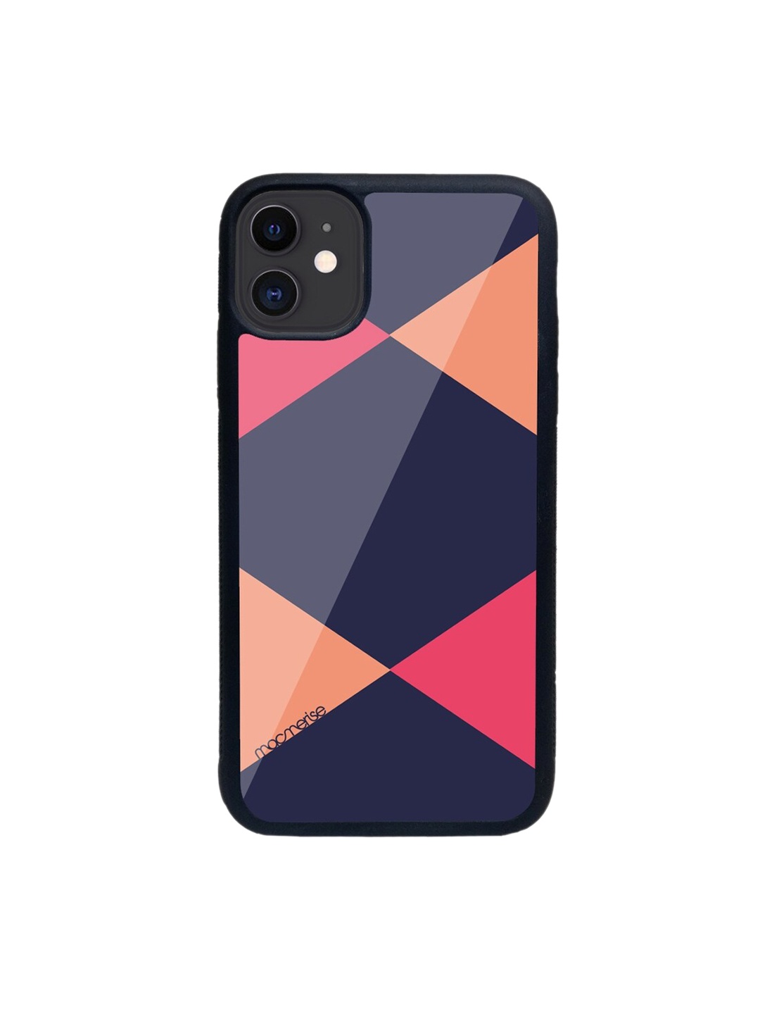 

macmerise Blue & Pink Criss Cross Printed iPhone 11 Back Case