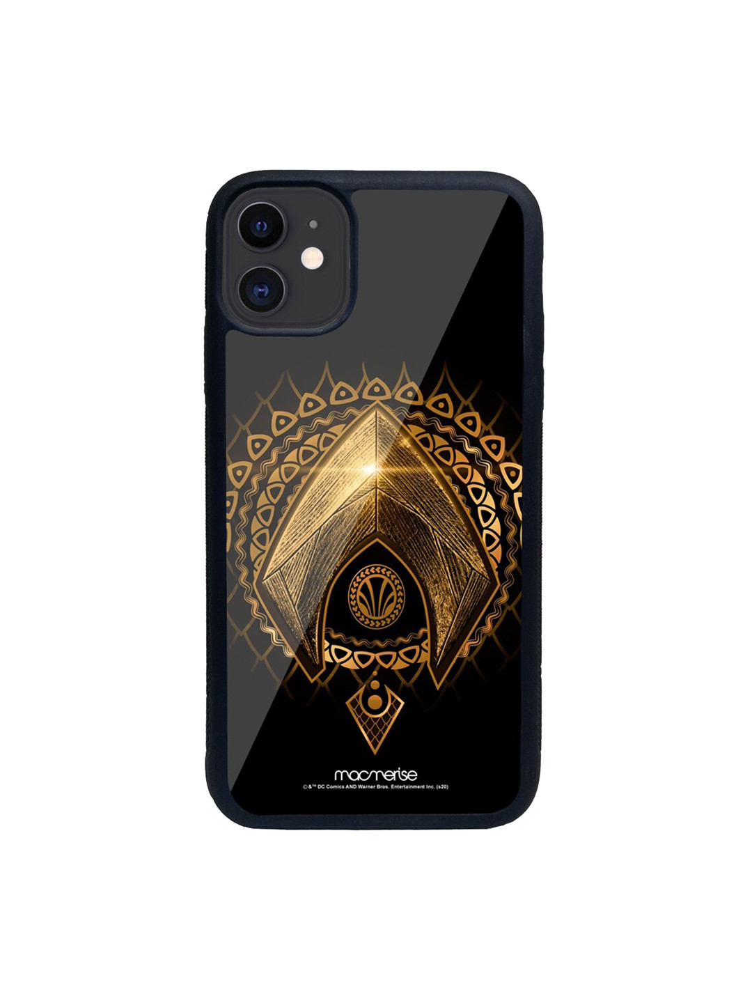 

macmerise Black & Gold-Toned Aquaman Logo iPhone 11 Back Case