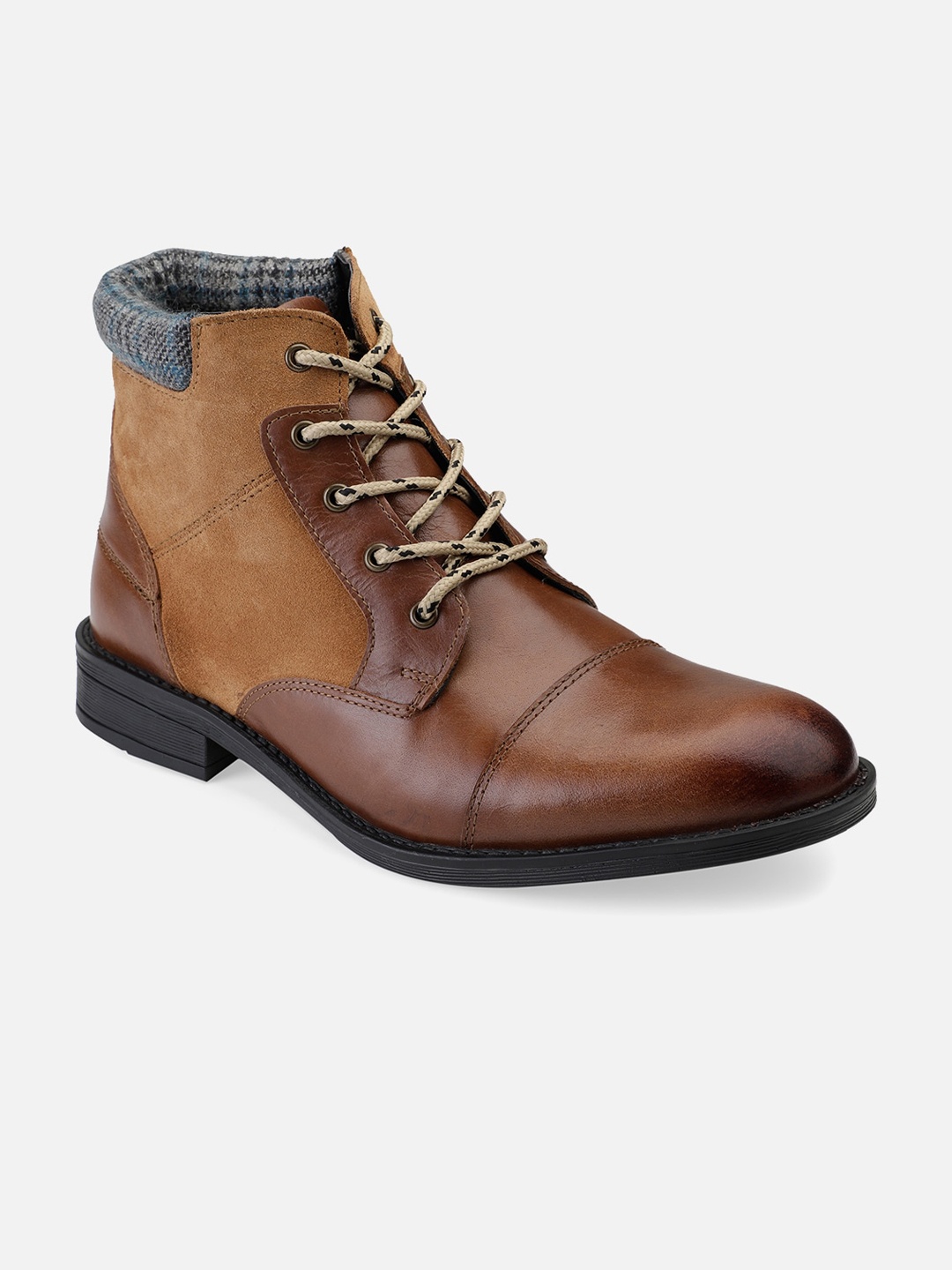 Hats Off Accessories Men Brown Leather Flat Boots