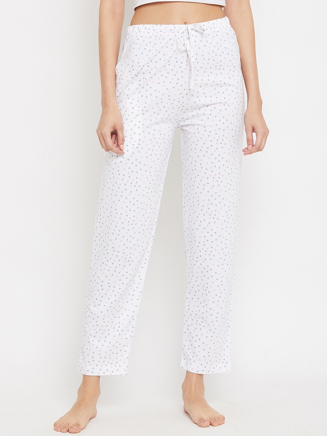 

C9 AIRWEAR Women White Printed Regular Fit Pure Cotton Lounge Pants