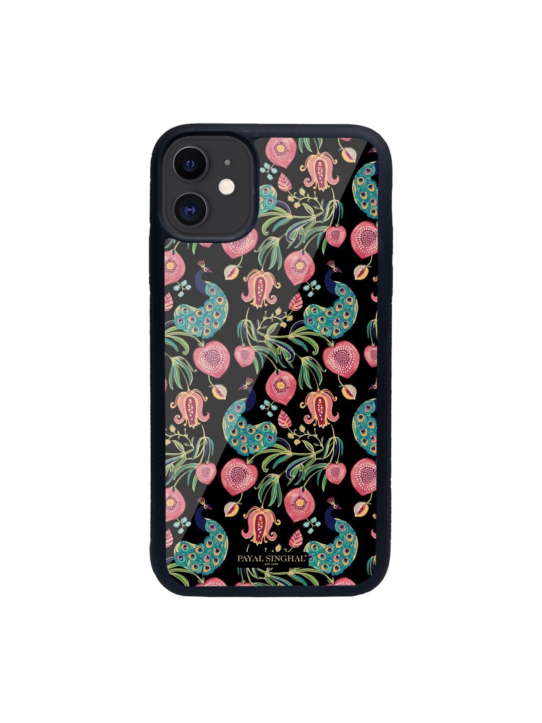 

macmerise Black & Pink Payal Singhal Anaar and Mor iPhone 11 Back Case