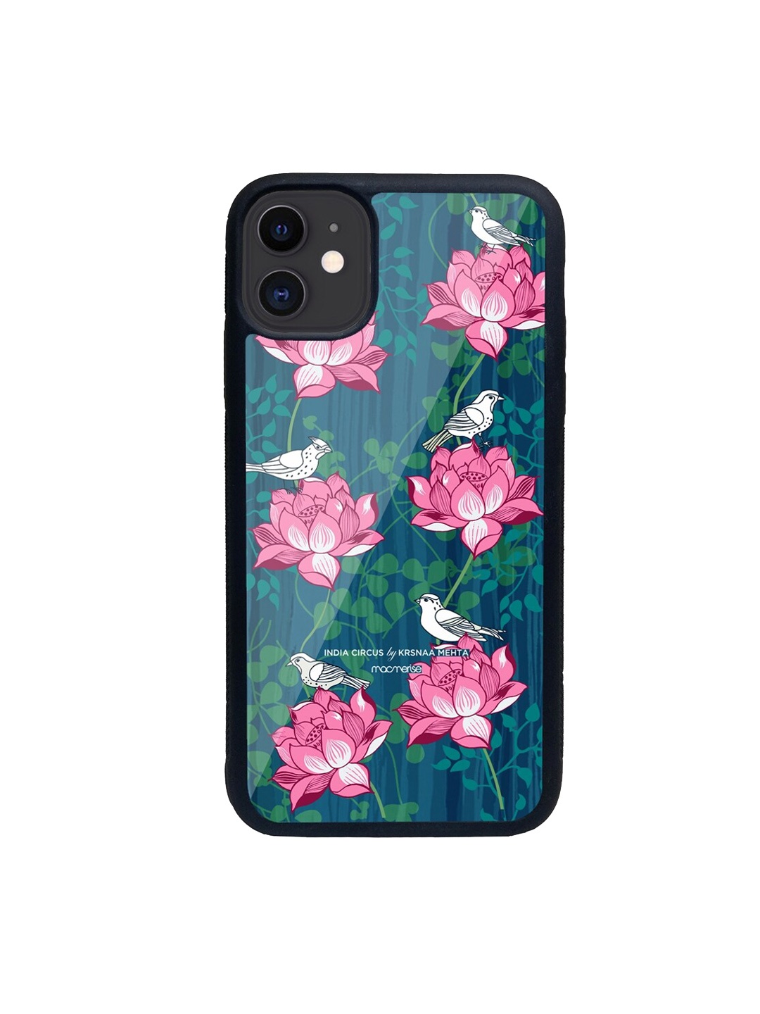

macmerise Pink & Blue Floral Printed iPhone 11 Back Case
