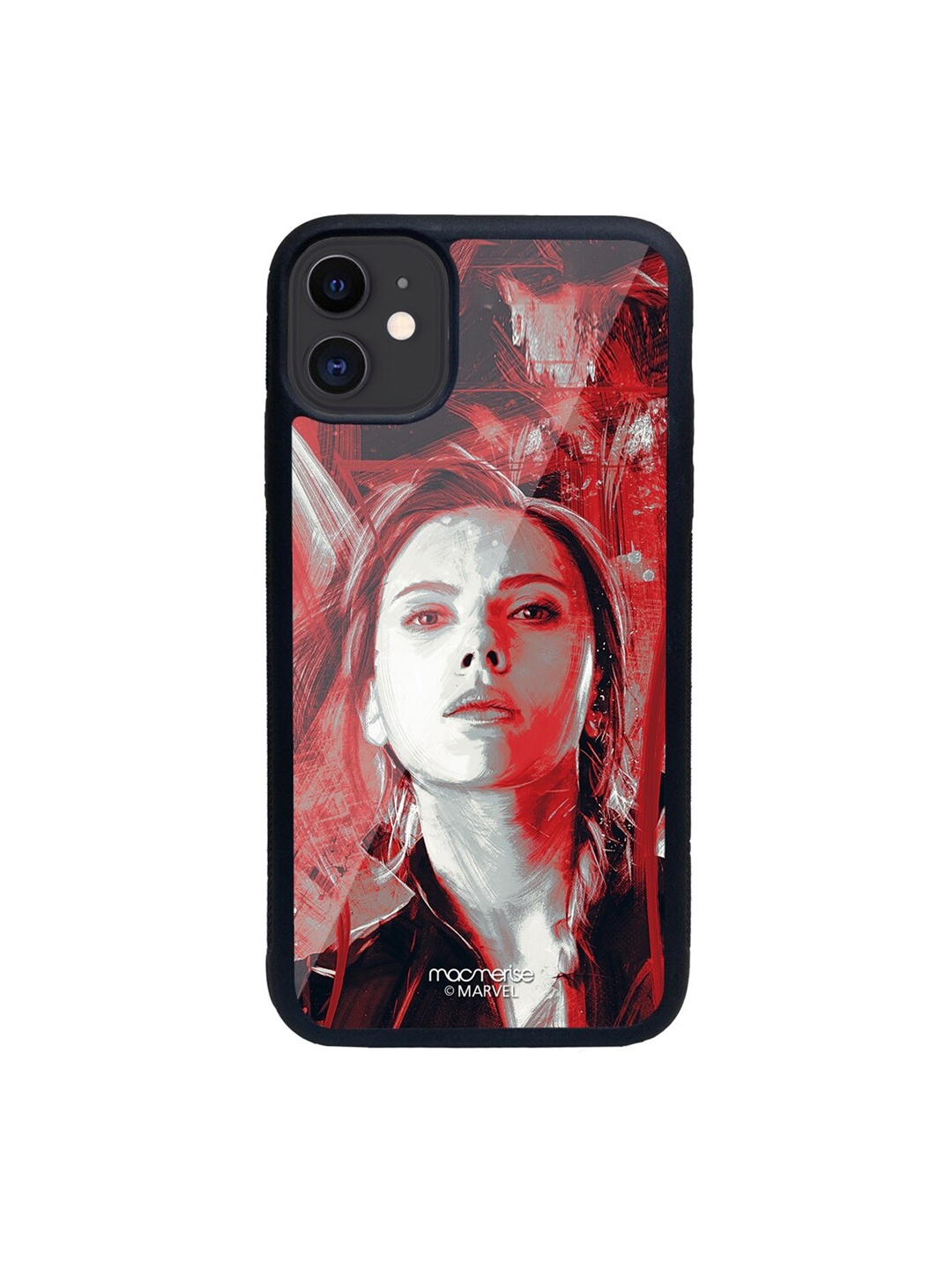 

macmerise Red & White Charcoal Art Black Widow Pattern iPhone 11 Back Case