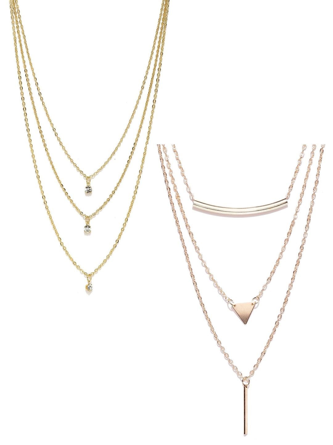 

OOMPH Set of 2 Gold-Toned Layered Necklaces