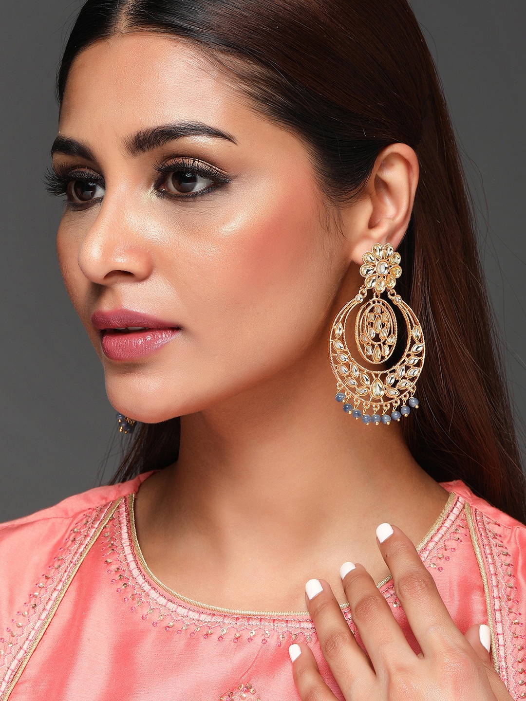 Rubans Gold-Toned Contemporary Chandbalis