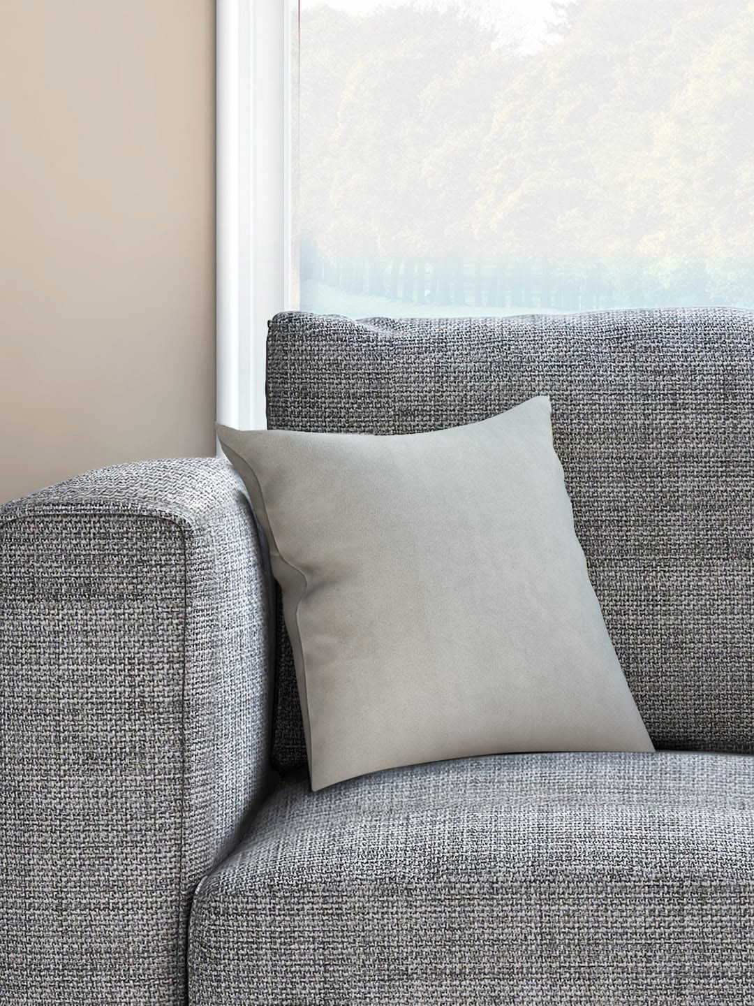 

Living scapes by Pantaloons Grey Single Solid Square Cushion Covers