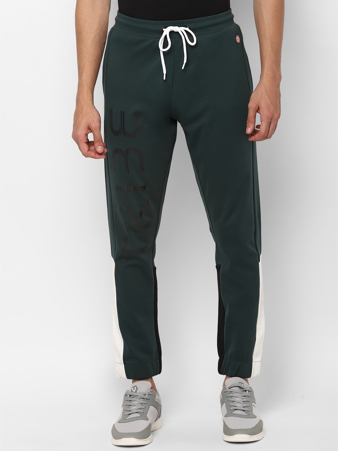 

Allen Solly Tribe Men Green & Black Solid Straight-Fit Joggers