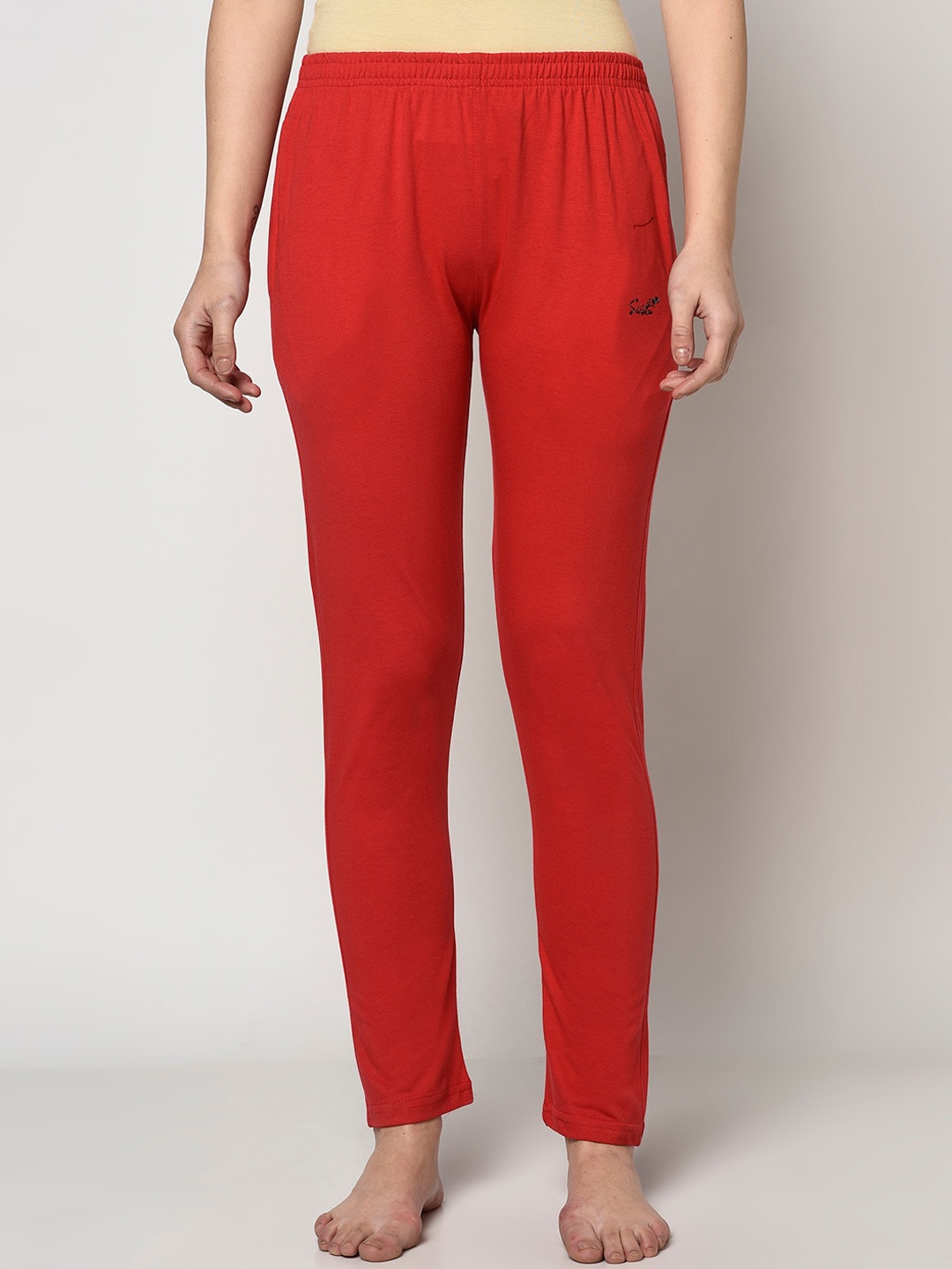 

FABNEST Women Red Solid Lounge Pants