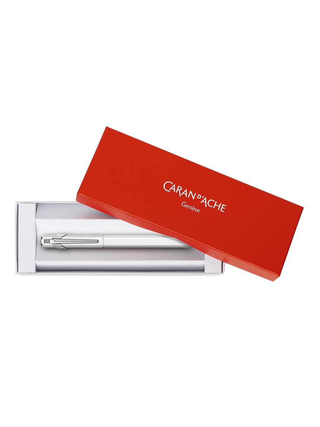 

Caran D Ache White & Silver-Toned Stainless Steel Fountain Pen
