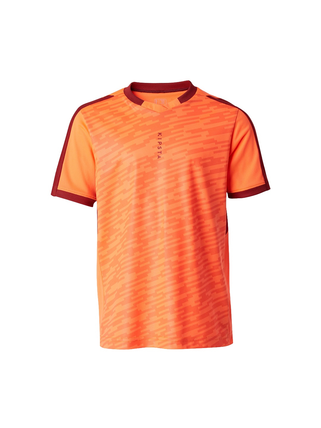 

Kipsta By Decathlon Unisex Kids Orange Printed Round Neck Football T-shirt