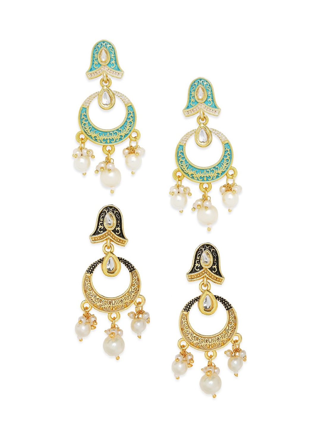 

OOMPH Green Set of 2 Contemporary Chandbalis
