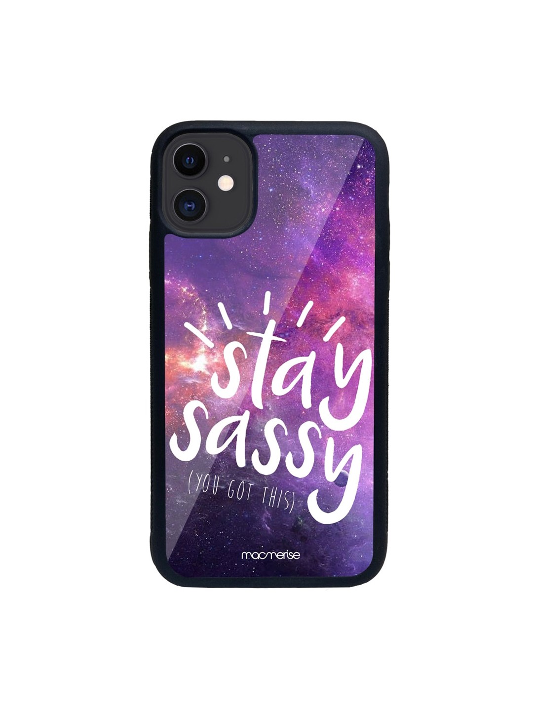 

macmerise Purple & White Stay Sassy Glass iPhone 11 Phone Case