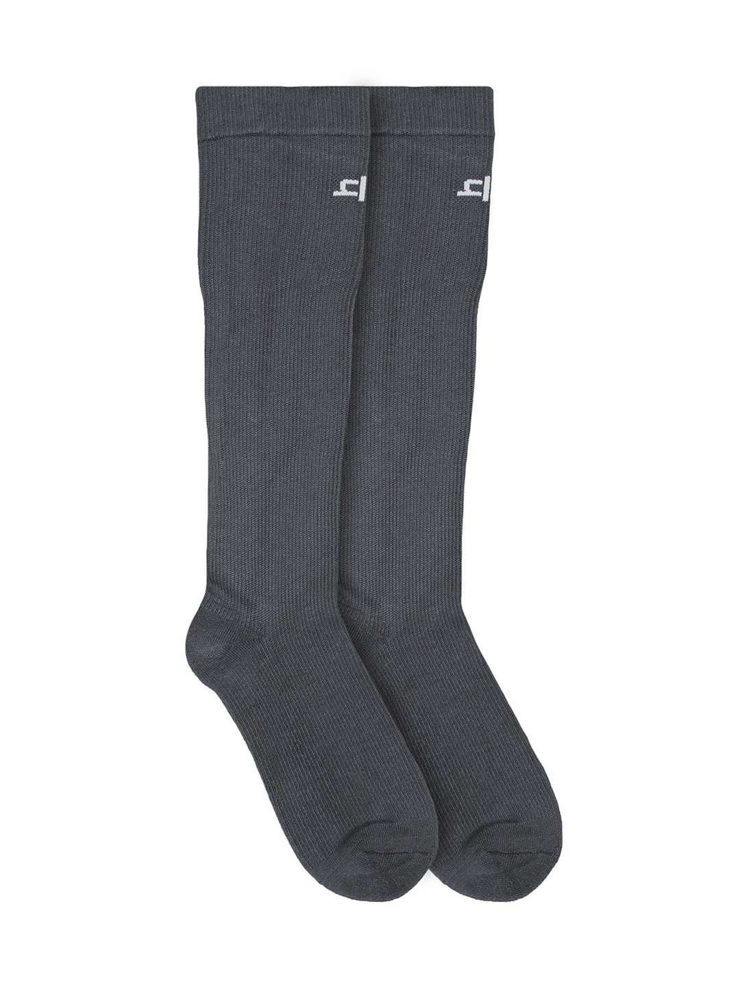 

Heelium Unisex Pack of 2 Grey Solid Knee-Length Compression Socks