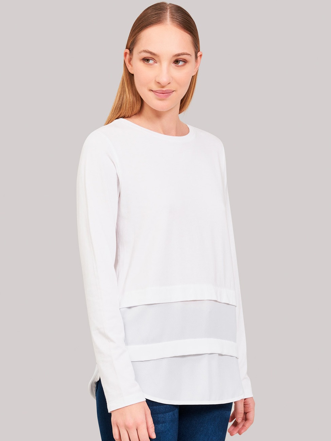 

Beverly Hills Polo Club Women White Solid Round Neck T-shirt