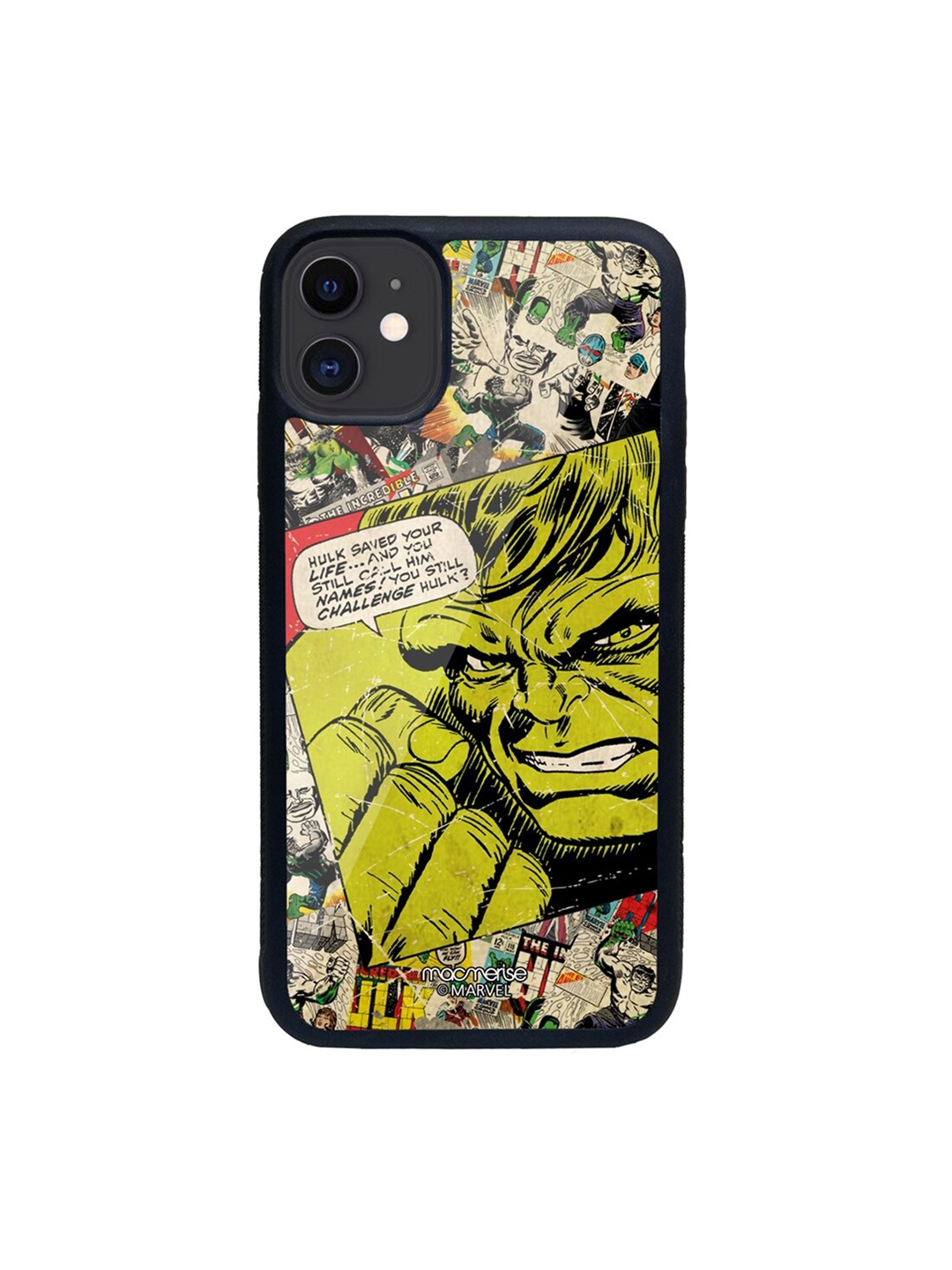 

macmerise Cream-Colored & Green Comic Hulk Printed iPhone 11 Phone Case