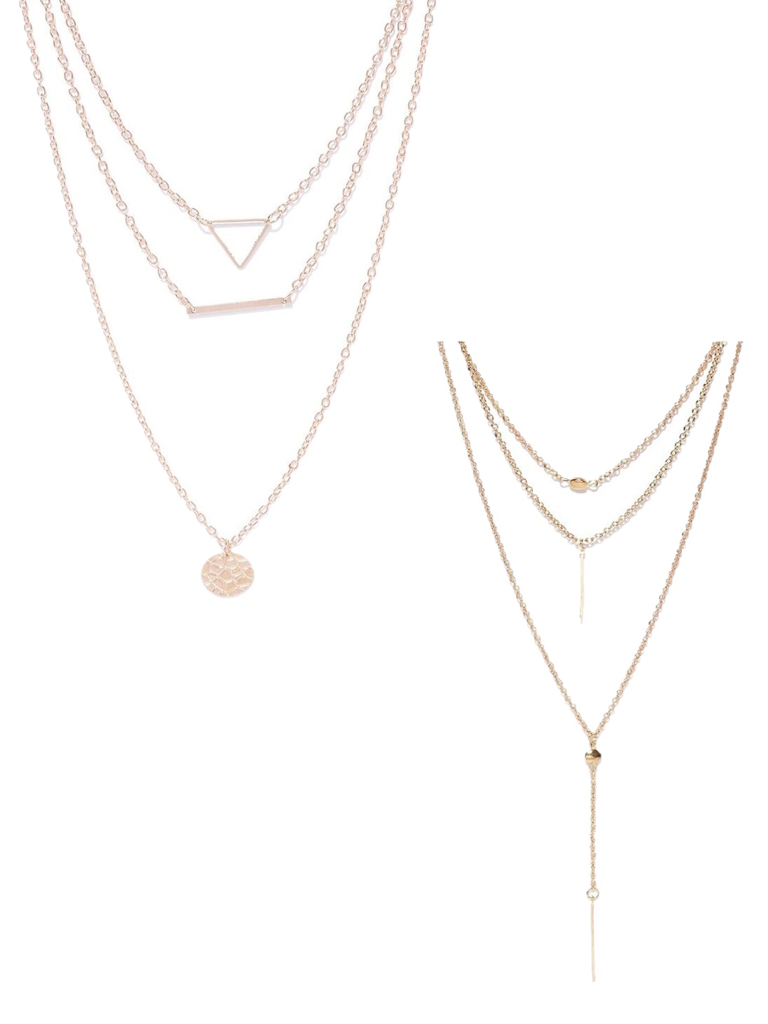 

OOMPH Set Of 2 Gold-Toned Alloy Layered Necklace