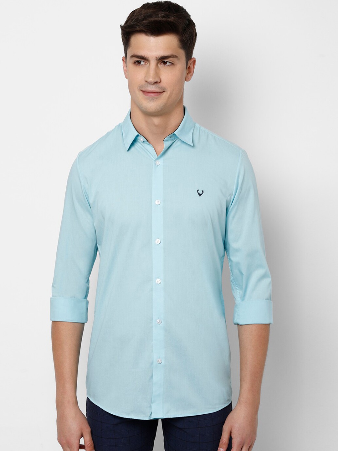 

Allen Solly Men Blue Slim Fit Solid Casual Shirt