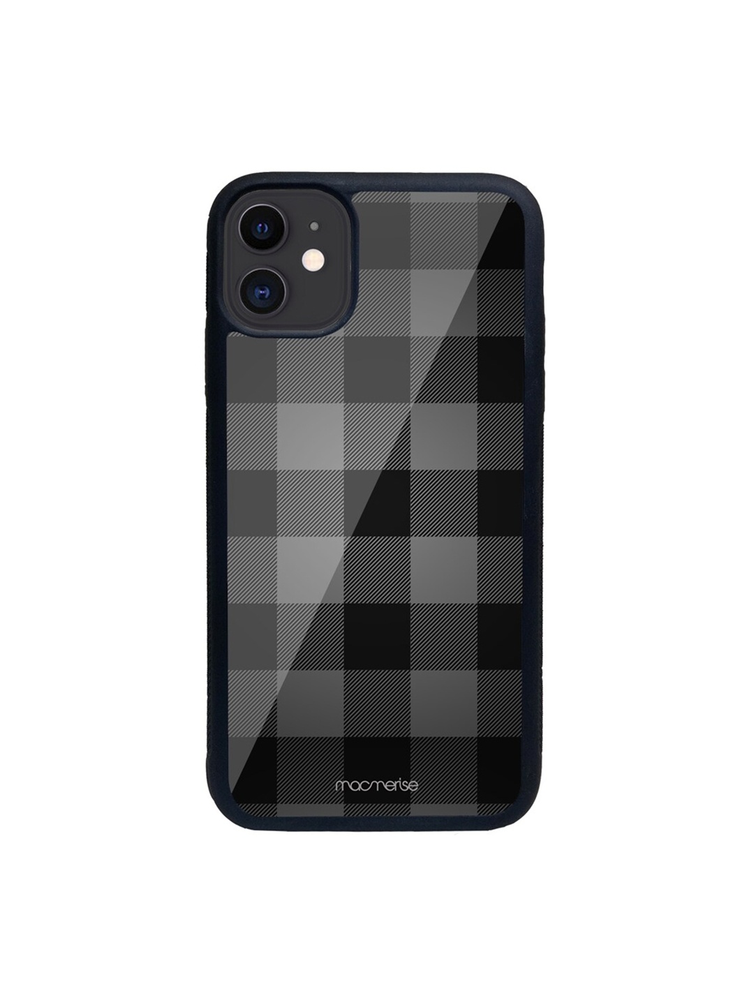 

macmerise Black & Grey Checkmate Printed iPhone 11 Back Case
