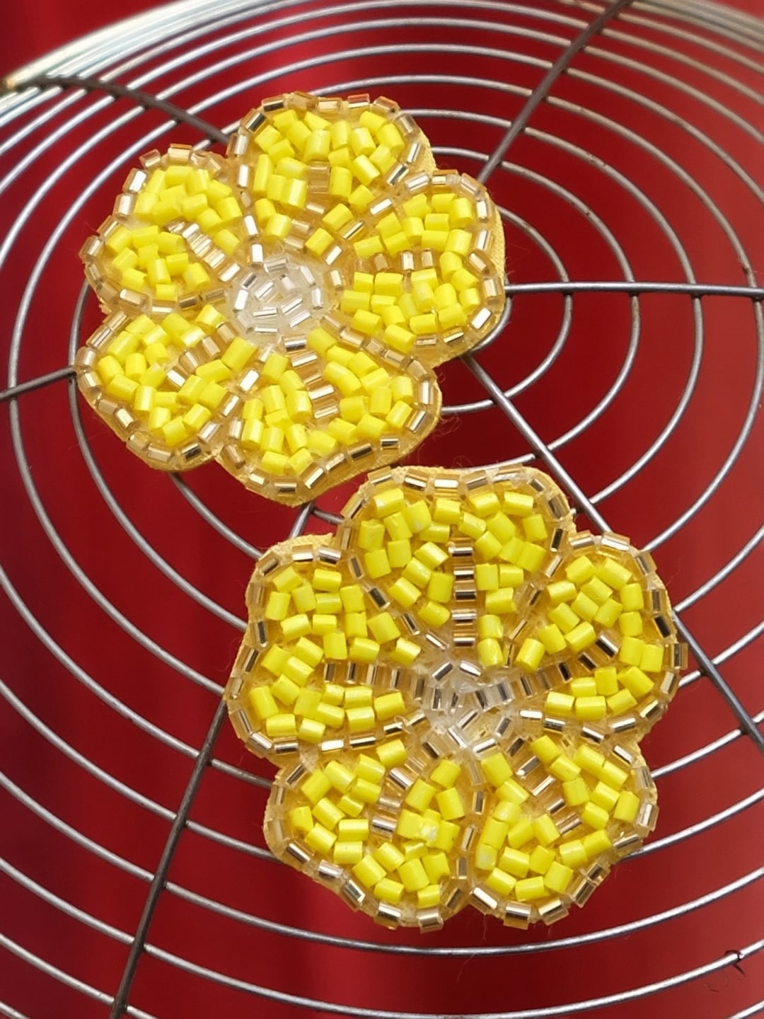 

Crunchy Fashion Gold-Plated & Yellow Floral Drop Earrings