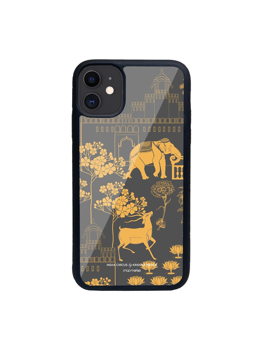 

macmerise Charcoal Grey & Yellow Regal Spectacle Printed iPhone 11 Back Case