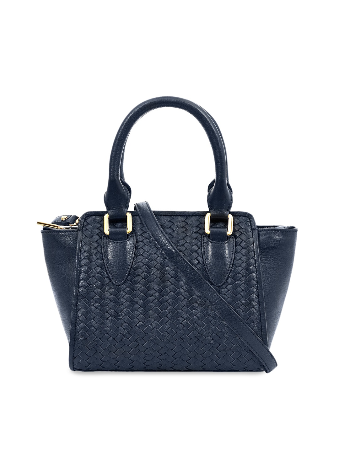 

Eske Navy Blue Textured Leather Handheld Bag