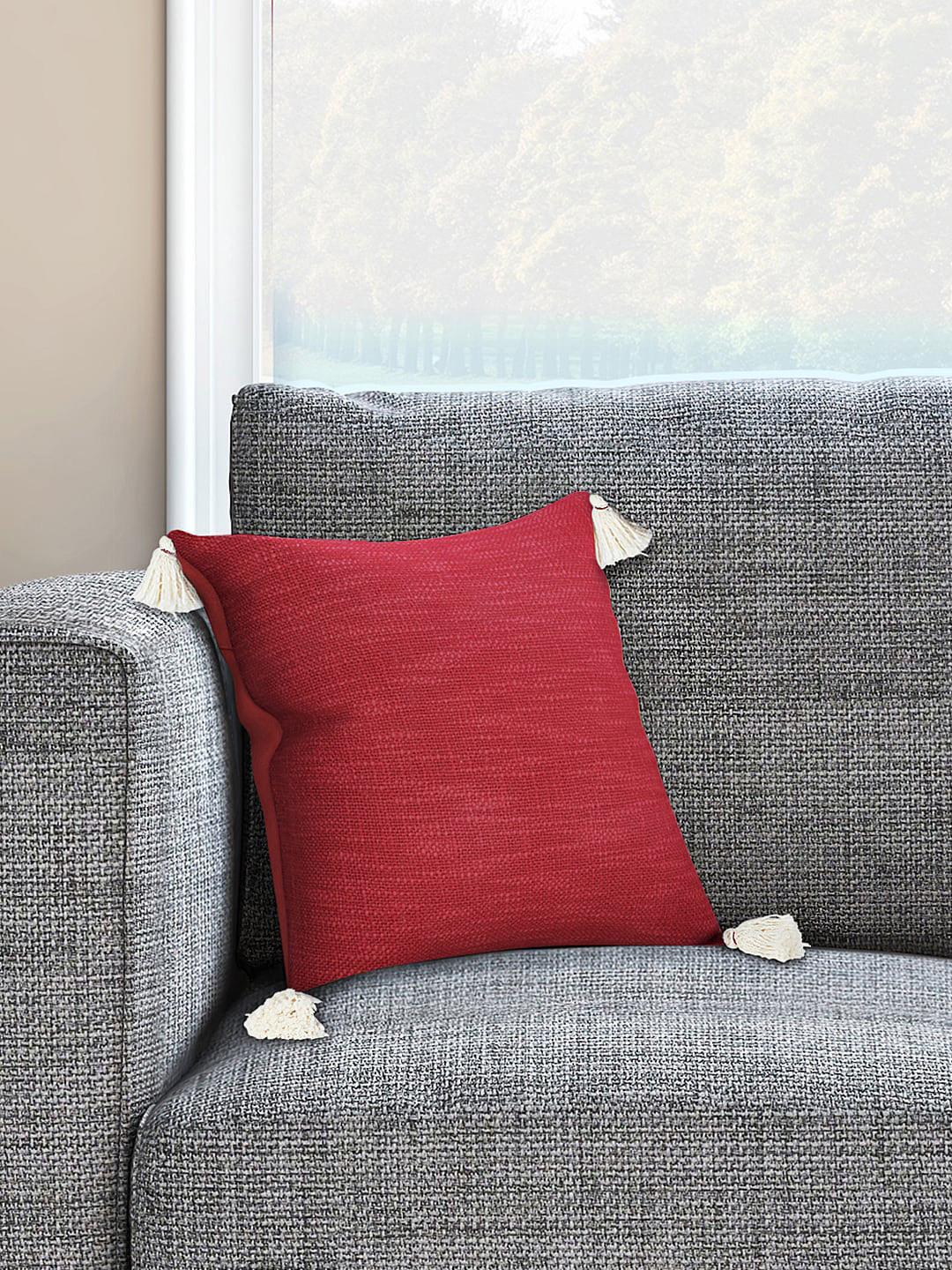 

Living scapes by Pantaloons Pink Self Design Square Cushion Covers
