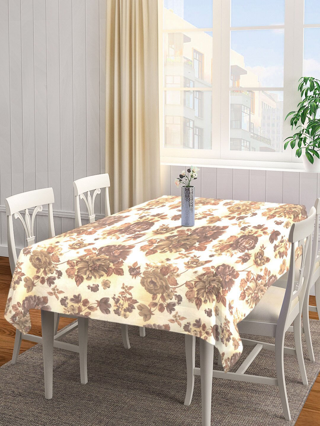 

KLOTTHE Beige & Brown Printed Rectangular Table Cover