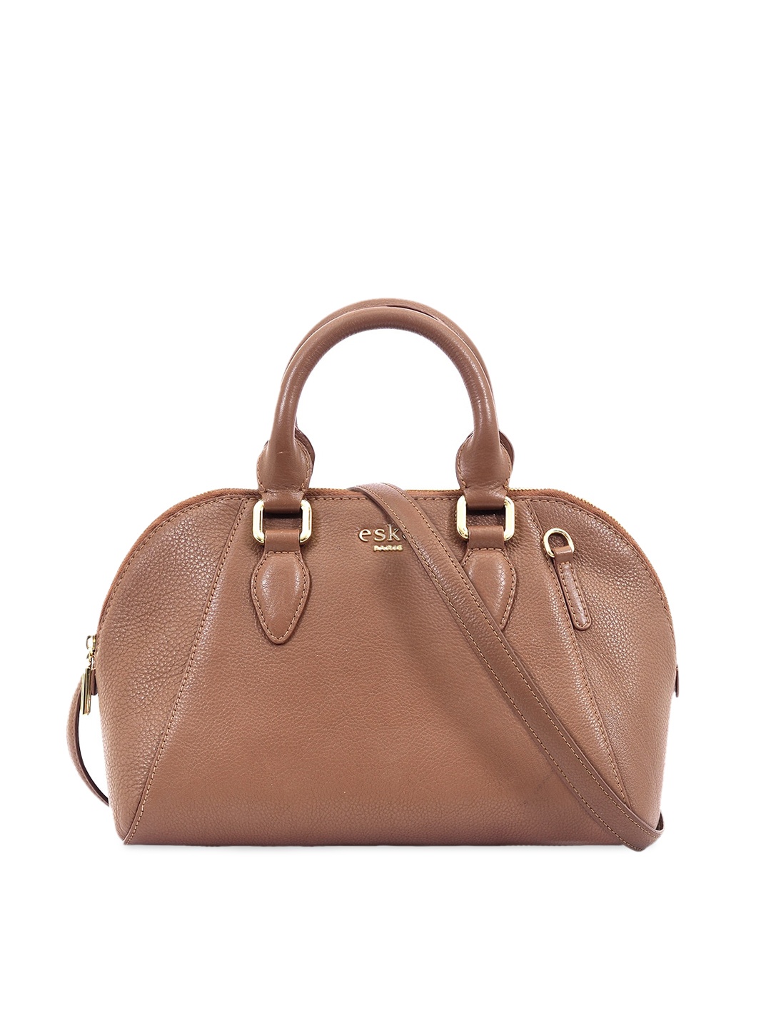 

Eske Brown Textured Handheld Leather Bag