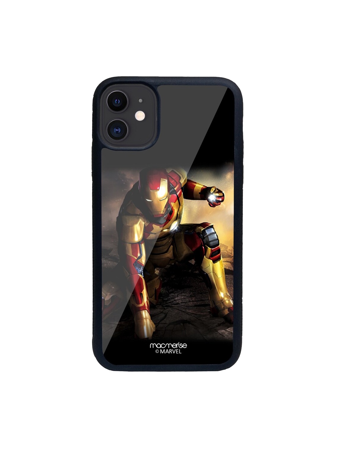 

macmerise Black & Red Iron Man Glass iPhone 11 Back Case