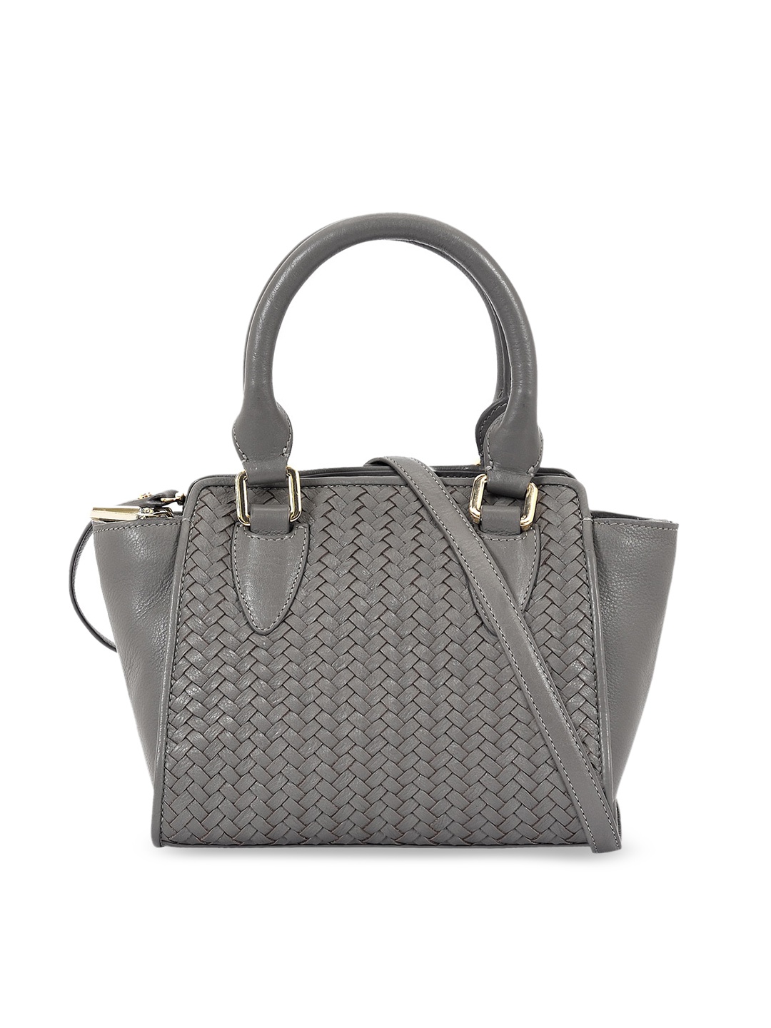 

Eske Grey Textured Handheld Leather Bag