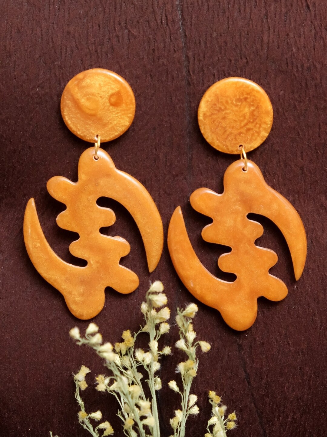 

Crunchy Fashion Gold-Plated Orange Contemporary Drop Earrings