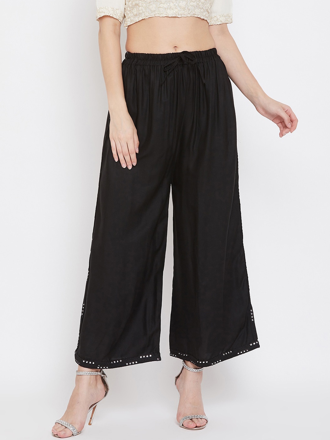 

Clora Creation Women Black Solid Wide Leg Palazzos