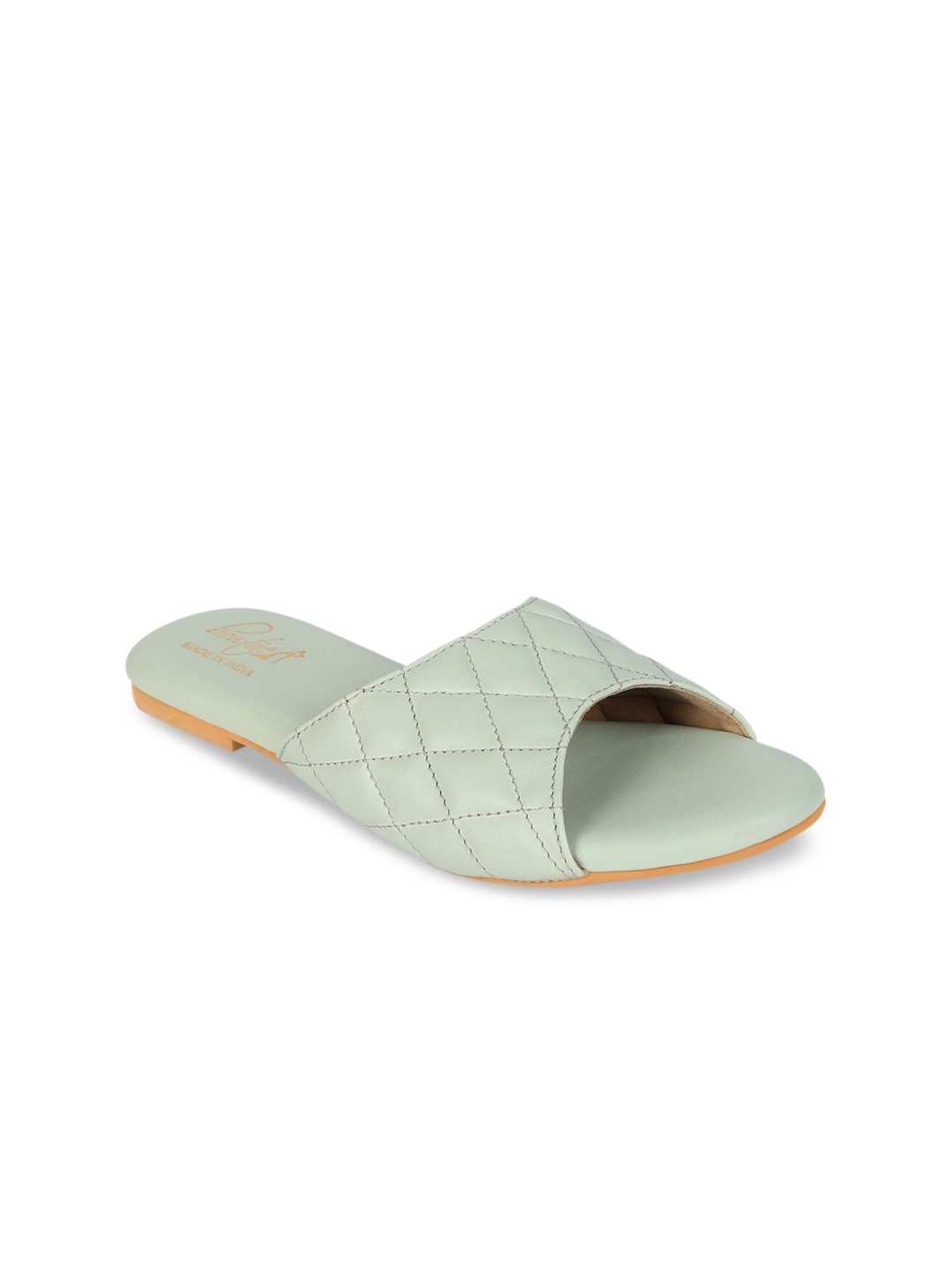 

Bowtoes Women Green Textured Open Toe Flats