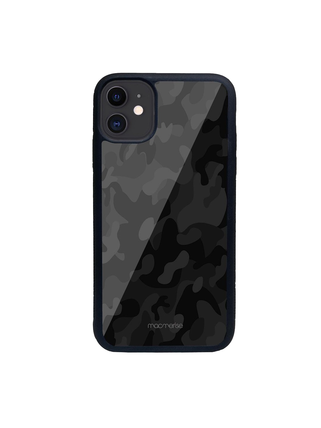 

macmerise Black & Grey Camo Glass iPhone 11 Back Case