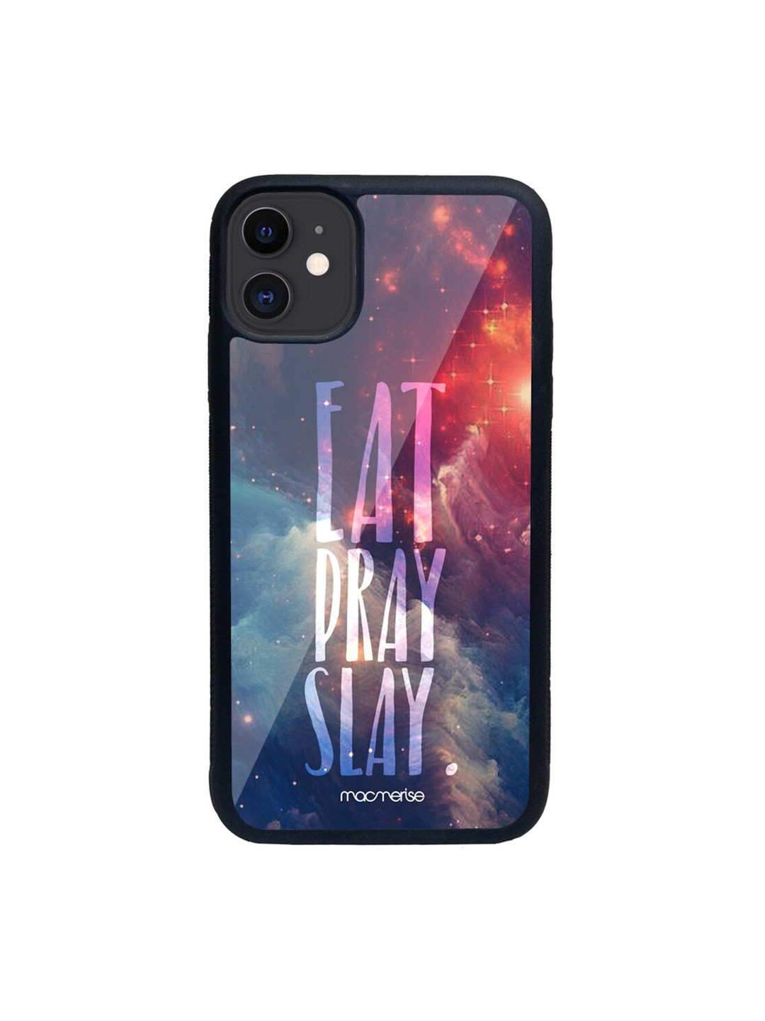 

macmerise Orange & Purple Eat Pray Slay Printed iPhone 11 Back Case