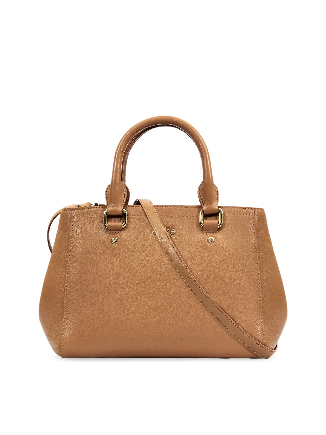 

Eske Tan Solid Handheld Leather Bag