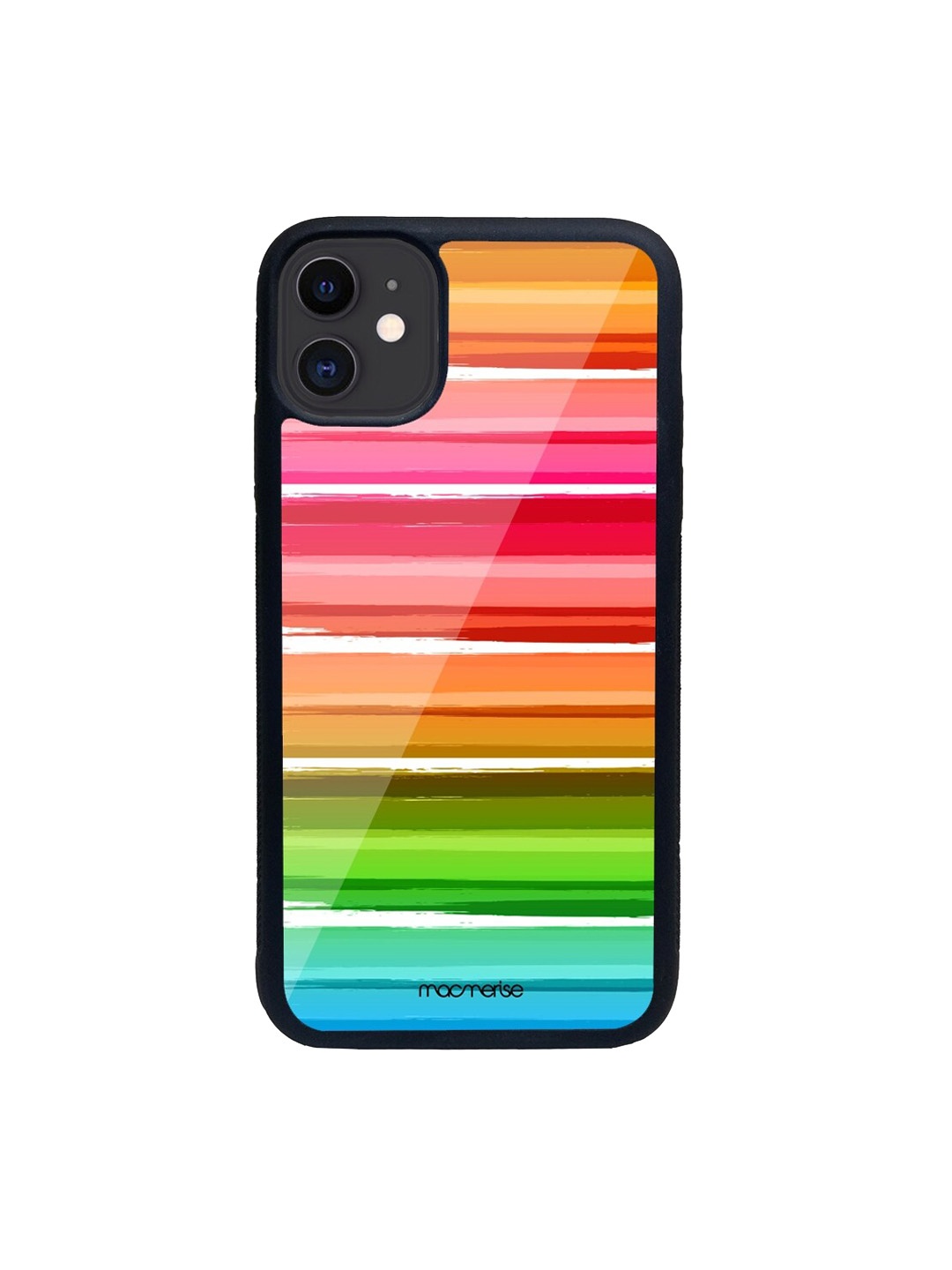 

macmerise Black & Pink Colourful Brush Strokes iPhone 11 Back Case