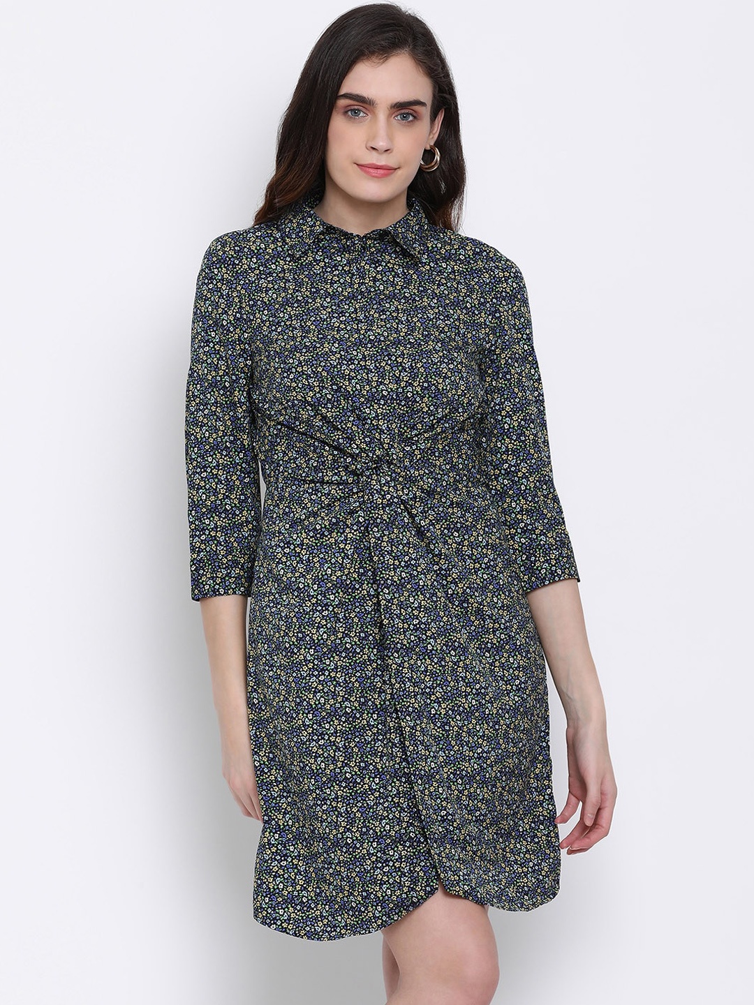 

Oxolloxo Women Green Printed Shirt Dress