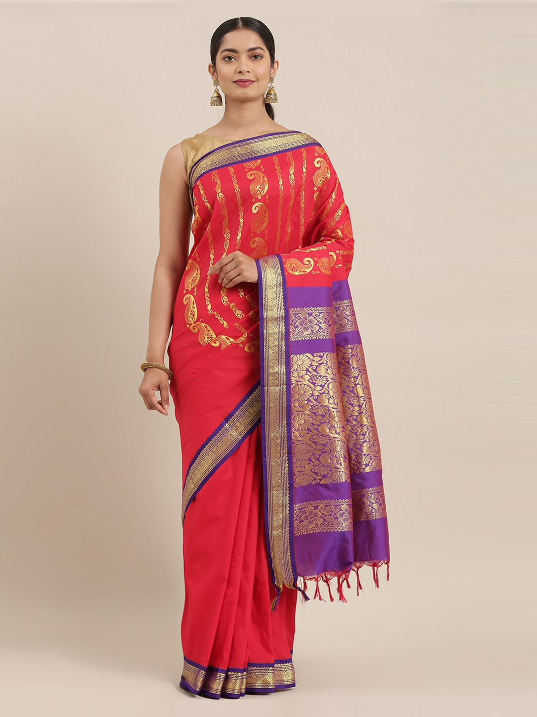 

The Chennai Silks Red Woven Design Art Silk Saree