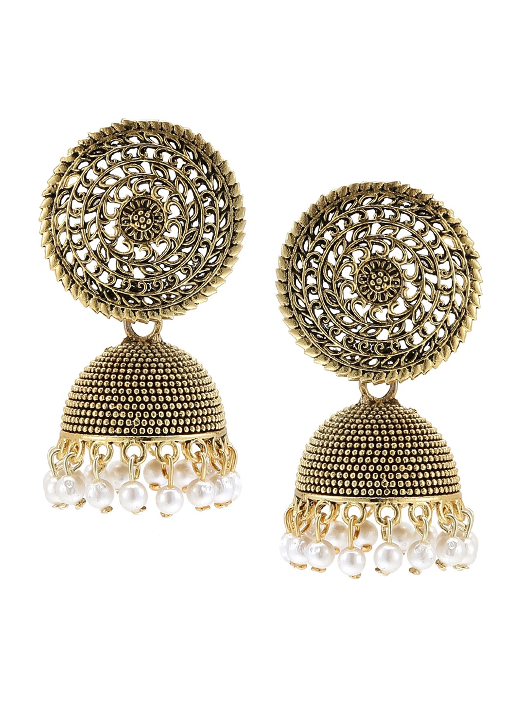 

SATCHEL Gold-Toned Dome Shaped Jhumkas